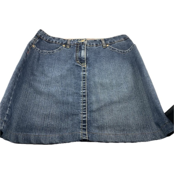 Escada Dresses & Skirts - Escada sport Vintage Denim Skirt Blue Sz 36 S Cotton Logo Mini Knee Length